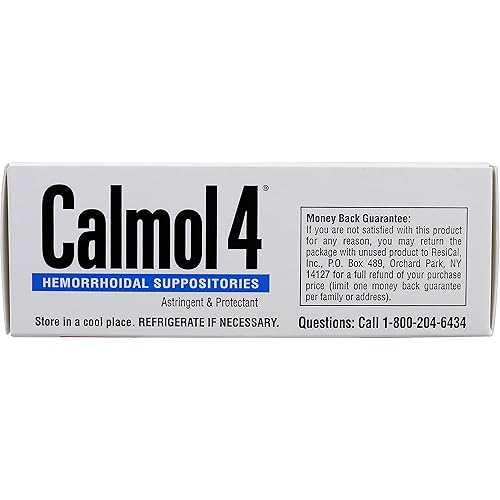 Calmol 4 Hemorrhoidal Suppositories with Soothing Natural Ingredients, 24 Count
