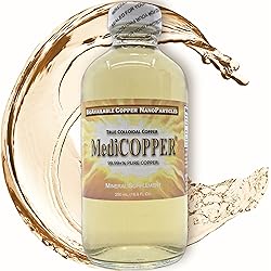 MediCOPPER True Colloidal Copper Dietary Supplement - 250 mL 8.45 Fl Oz in Clear Glass Bottle