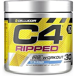 C4 Ripped Pre Workout Powder ICY Blue Razz | Creatine Free Sugar Free Preworkout Energy Supplement for Men & Women | 150mg Caffeine Beta Alanine Weight Loss | 30 Servings