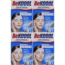 Be Koool Cooling Relief for Migraine, Soft Gel Sheets, 4 Sheets Pack of 4