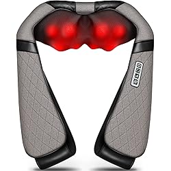 Neck Back Massager, Shiatsu Neck Shoulder Massager with Heat, Electric Neck Massager Pillow 3D Kneading for Neck, Shoulder, Lower Back, Foot, Leg Muscles Pain Relief Relax in Car Office and Home