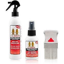 Lice Sisters Lice Treatment and Prevention Kit, Large - Nit Glue Dissolver, Repel Lice Prevention Spray and Comb for Nit and Lice Free Hair