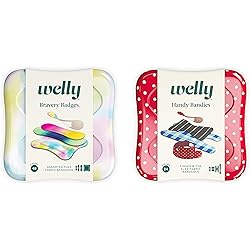 Welly Bandages - Flexible Fabric, Adhesive, Standard Shapes & Assorted Shapes for Fingers and Toes, Classic & Colorwash Patterns - 24 Count 48 Count