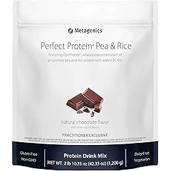 Metagenics Perfect Protein® Pea & Rice - Featuring OptiProtein®, a Balanced Combination of Proprietary Pea and Rice Protein with Added BCAAs, Chocolate Flavor | 30 Servings