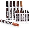 Furniture Markers Touch up, 12 Piece Furniture and Wood Floor Markers and Crayons Repair Kit - 6 Felt Tip Wood Markers, 6 Wax Crayons in Black, Maple, Oak, Cherry, Walnut and Mahogany - By Rampro