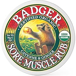 Badger - Sore Muscle Rub, Cayenne Pepper and Ginger, Organic Sore Muscle Rub, Warming Balm, Muscle Relief Balm, Warming Muscle Rub, Sore Muscle Balm, 2 oz