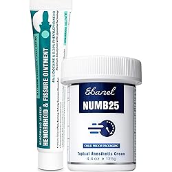 Ebanel Bundle of Hemorrhoid Master, and Numb25 Lidocaine 5% Topical Numbing Cream 4 Oz