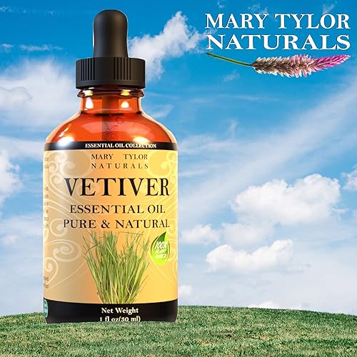 Vetiver Essential Oil 1 oz, Premium Therapeutic Grade, 100% Pure and Natural, Perfect for Aromatherapy, Diffuser, DIY by Mary Tylor Naturals