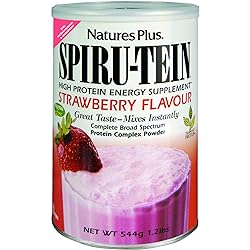 NaturesPlus SPIRU-TEIN Shake - Strawberry - 1.2 lbs, Spirulina Protein Powder - Plant Based Meal Replacement, Vitamins & Minerals for Energy - Vegetarian, Gluten-Free - 16 Servings