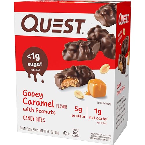 Quest Nutrition Gooey Caramel Candy Bites, 0.74 Oz - 8 Count Pack of 3