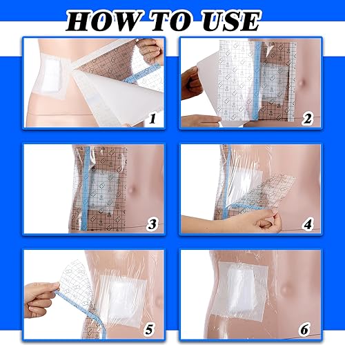 Dialysis Catheter Shower Cover Peritoneal Dialysis Accessories Protector Waterproof Transparent Bandage Wound Cover Bandage Belt for Swimming Tattoo Dressings, 7.87 x 7.87 Inches 25 Pieces