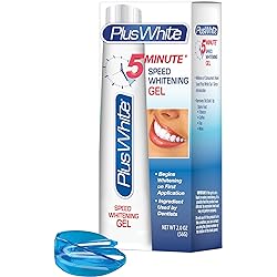 Plus White Whitening Kit - 5 Minute Speed Whitening Gel & Comfort Fit Mouth Tray - Professional Teeth Whitening w Dentist Approved Ingredient 2 oz