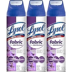 Lysol Fabric Disinfectant Spray, Sanitizing and Antibacterial Spray, For Disinfecting and Deodorizing Soft Furnishings, Lavender Fields 15 Fl. Oz Pack of 3