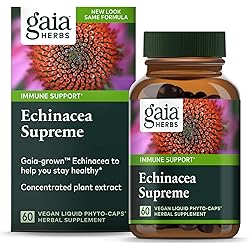 Gaia Herbs Echinacea Supreme - Immune Support Supplement - Echinacea Purpurea and Echinacea Angustifolia Blend to Support Immune System - 60 Vegan Liquid Phyto-Capsules 30-Day Supply