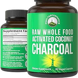 Activated Charcoal Vegan Capsules from Wild Harvested Organic Coconut Shells. Best Safe Charcoal Pills Supplement for Detox, Gas Relief, Bloating. for Men and Women 90 All Natural Tablets