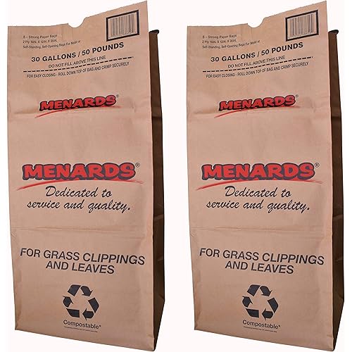 Menards 30 Gallon Paper Lawn Leaf Trash Bags 10 Bags Bundle With 1 Lava Heavy Duty Gardeners Hand Soap for Yard Garden Clean Up and Cleaning Hands after Yard work