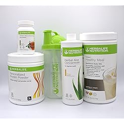 HERBALIFE COMBO FIVE FORMULA 1 Healthy Nutritional Shake Mix Cookies and Cream 750g-HERBAL ALOE CONCENTRATE PINT 473ml-PERSONALIZED PROTEIN POWDER 360g-HERBAL TEA CONCENTRATE 51g with SHAKER CUP and SPOON
