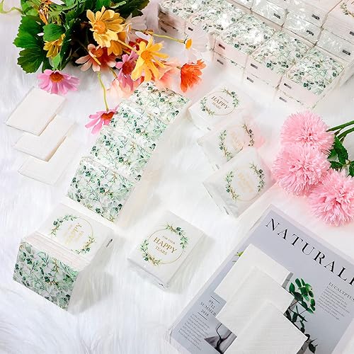 200 Pack Wedding Tissue Packs Happy Tears Tissue Packs for Guests Pocket Tissues Small for Wedding Welcome Bags Tissue Packs for Wedding Ceremony Graduation Travel Party Favors Supplies