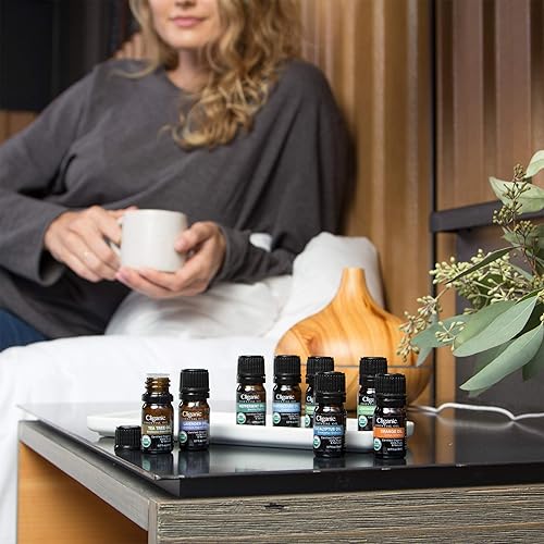 Cliganic Organic Aromatherapy Set Top 8 with Diffuser