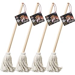 Better Grillin BBQ Bastin Mop Basting Barbecue BrushMop Easily Applies Marinades, Sauces, Washes Out, 16in Handle, 4pk