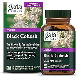 Gaia Herbs Black Cohosh - Menopause Support Supplement to Help Maintain Hormone Balance and Health for Women - with Organic Black Cohosh - 60 Vegan Liquid Phyto-Capsules 30-Day Supply