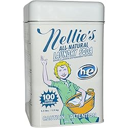 Nellie's All Natural Laundry Soda Leaves no residue 100 Loads 3.3 lbs 1.5 kg