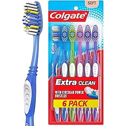 Colgate Extra Clean Toothbrush, Full Head, SoftÂ 6 Count Pack of 1
