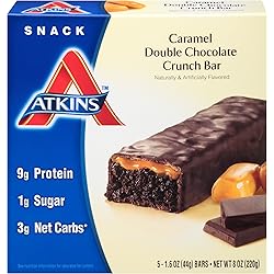 Atkins Caramel Double Chocolate Crunch, 5 Count Pack of 6