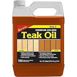 STAR BRITE Premium Golden Teak Oil - Sealer, Preserver, Finish for Outdoor Teak & Other Fine Woods - Step 3 - 1 GAL 085100