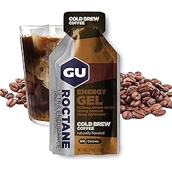 GU Energy Roctane Ultra Endurance Energy Gel, Cold Brew 2X Caffeine, 1.12 Ounce Pack of 24