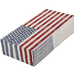 50 Pieces Patriotic Guest Napkins American Flag 3-Ply Disposable Paper Napkins 4th of July Hand Towel Decorative Dinner Napkin for Independence Day Kitchen Bathroom Party Tableware