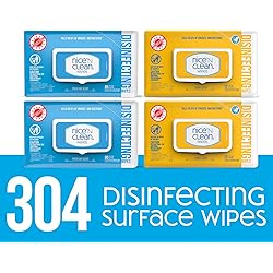 Nice 'N Clean Disinfecting Surface Wipes 304ct | Cleans & Disinfects Home & Kitchen Surfaces | Fresh & Lemon Scent