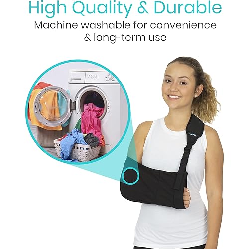 Vive Arm Sling - Medical Support Strap for Collar Bone, Rotator Cuff & Shoulder Injury - Adjustable, Breathable and Lightweight Immobilizer - Padded for Left, Right - For Elbow Dislocation and Sprain