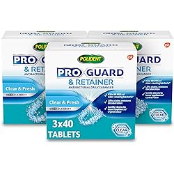Polident ProGuard & Retainer Cleaning Tablets, Mouth Guard Cleaner and Retainer Cleaner Tablets - 40 Count Pack of 3