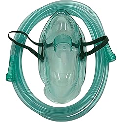 1pk Adult Elongated Oxygen Mask w6.8Ft Crush Resistant Tubing