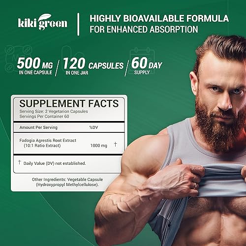 Pack of 2 Fadogia Agrestis Extract with Tongkat ali Pure Fadogia Agrestis for Men 1000mg Per Serving, 120 Capsules Support Energy and Endurance, Gluten Free, Non-GMO, Vegan Capsules
