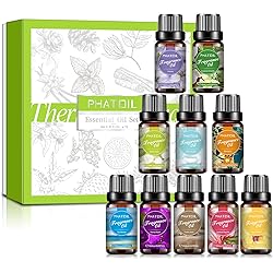 PHATOIL 10x10ML Fragrance Oils Gift Set - Premium Grade Scented Oil for Candle Making, Soap, Bath Bombs DIY, Diffuser - Fantastic Gift for Any Occasion