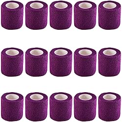 KISEER 15 Pack 2” x 5 Yards Self Adhesive Bandage Breathable Cohesive Bandage Wrap Rolls Elastic Self-Adherent Tape for Stretch Athletic, Sports, Wrist, Ankle Purple