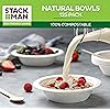 100% Compostable 12 oz Heavy-Duty [125-Pack] Eco-Friendly Disposable White Bagasse Bowl, Made of Natural Sugarcane Fibers - 12 ounces Biodegradable Paper Bowls by Stack Man