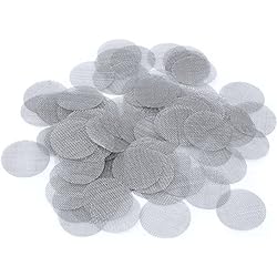 Honbay 100PCS 34 Inch 0.75inch Stainless Steel Screens Pipe Screen Filters Tobacco Pipe Bowl Screens for Smoking Pipes