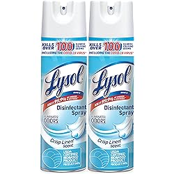Lysol Disinfectant Spray, Sanitizing and Antibacterial Spray, For Disinfecting and Deodorizing, Crisp Linen, 19 Fl. Oz Pack of 2