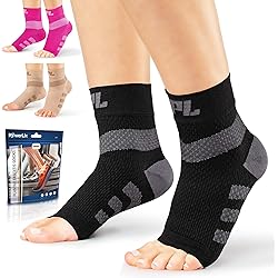 Powerlix Plantar fasciitis socks for Neuropathy Pair for Women & Men, Ankle Brace Support, Toeless Compression Socks & Foot Sleeve for Arch & Heel Pain Relief - Treatment & Everyday Use
