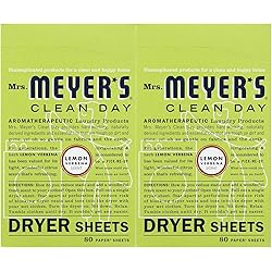 Mrs. Meyer's Clean Day Dryer Sheets - Lemon Verbena - 80 ct - 2 pk