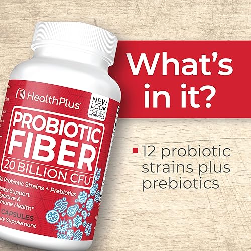 Health Plus Probiotic Fiber - Dietary Supplement, Detox, 30 Capsules, 30 Servings