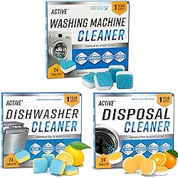 Washing Machine Dishwasher & Disposal Cleaning Tablets - Appliance Refresh Bundle Includes 12 Month Supply Dishwasher Cleaner Deodorizer, Washer Descaler, Disposer Freshener Deep Cleaning - 72 Tablets