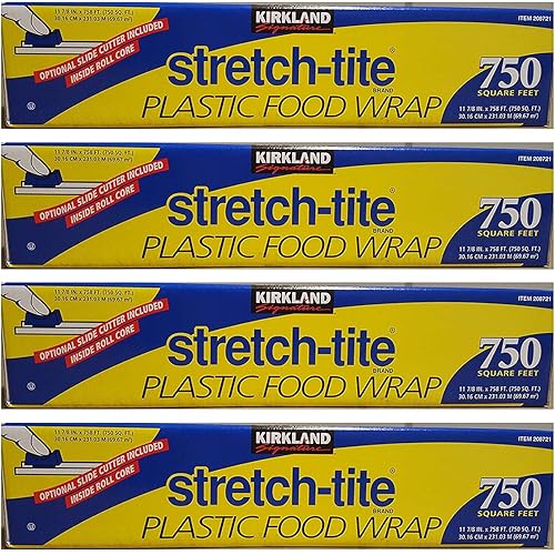 Kirkland Signature Stretch Tite Plastic Food Wrap 11 78 Inch X 750 SQ. FT. Pack 4