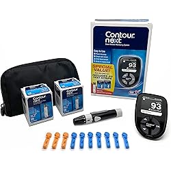 Ascensia The Contour Next Blood Glucose Monitoring System All-in-One Kit for Diabetes, Black 7379