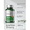 American Ginseng Capsules | 1800 mg | 200 Count | Non-GMO, Gluten Free Supplement | Ginseng Root Extract Complex | by Horbaach
