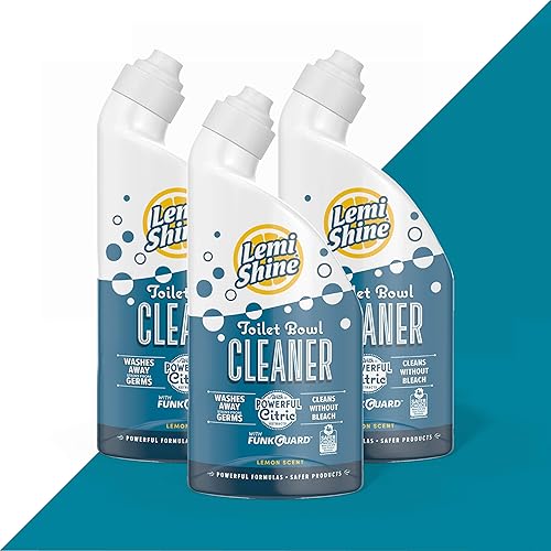Lemi Shine Toilet Bowl Cleaner, Bleach-Free, Removes Tough Stains and Odor, Award-Winning 24 oz, 3 Pack