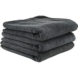 Chemical Guys MIC35303 Workhorse Professional Grade Microfiber Towel, Black, 16" x 16", Pack of 3